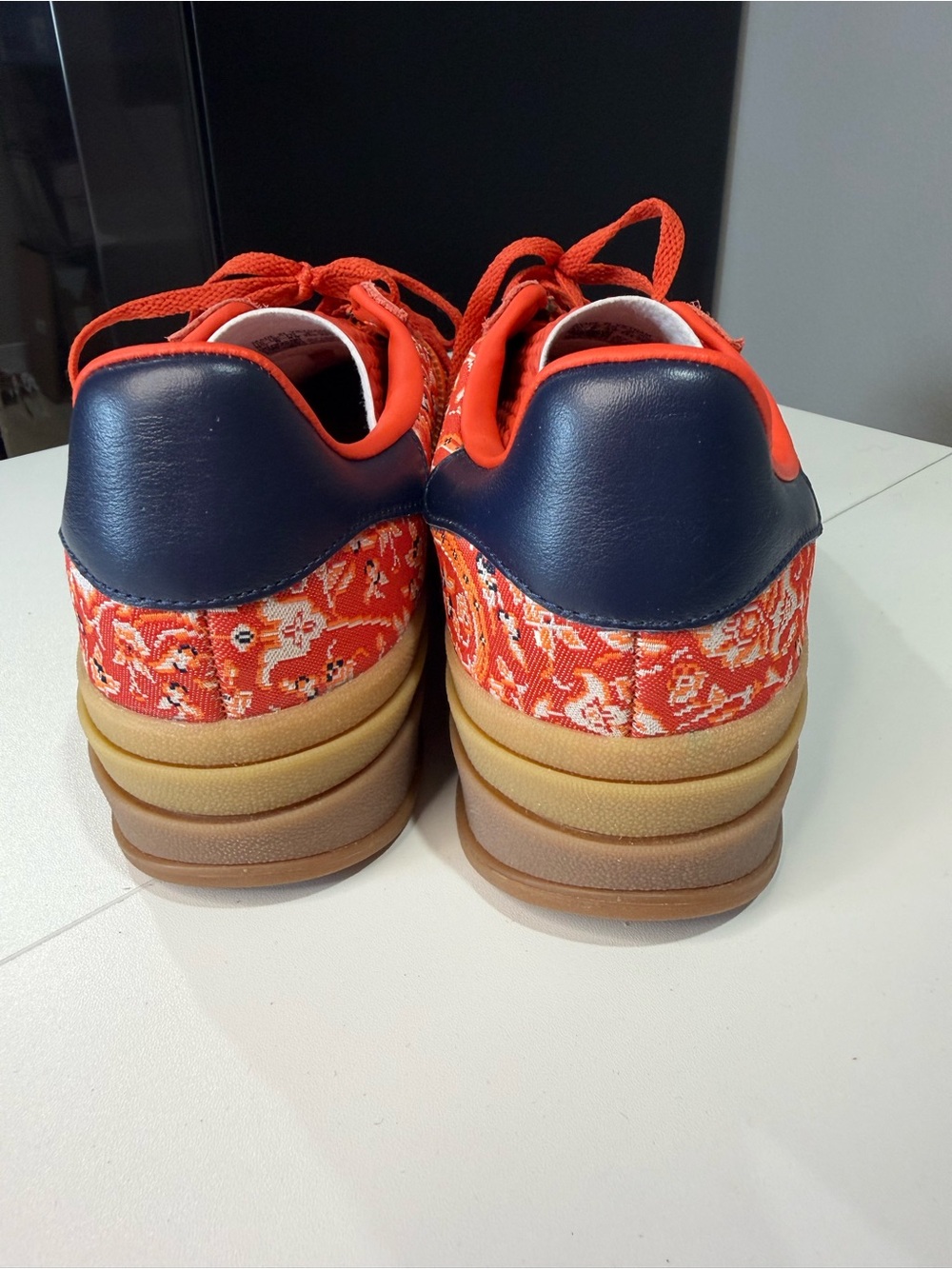 adidas Orange Paisley Low-Top Platform Sneakers - Picture 4 of 5